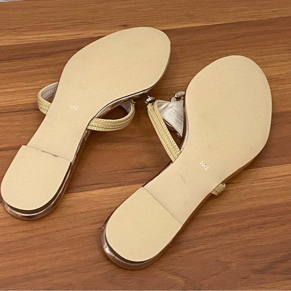 BADGLEY MISCHKA American Glamour Rose Gold Embellished Rhinestones Sandals 7.5 - Picture 5 of 13